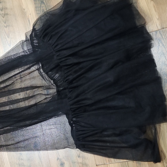 Black Fairy Whimsygoth Sheer Ruffle Over Maxi Skirt Shein Xsmall Elastic Waist - Picture 2 of 4